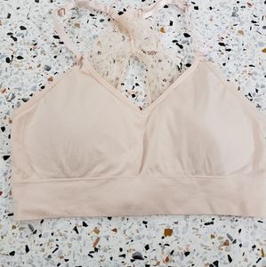 Laced racer back bralette
